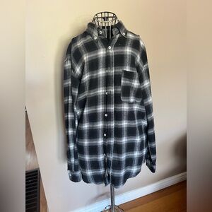 Fashion Nova Monochrome Plaid Flannel Shirt